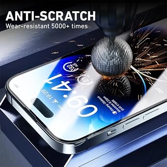 Screen Protector 3 Pack For iPhone 15 Plus, Tempered Glass HD Clear 9H Hardness Shatterproof, Anti Fingerprint, Anti Scratch, Vacuum Bonding Bubbles Free Easy Install.