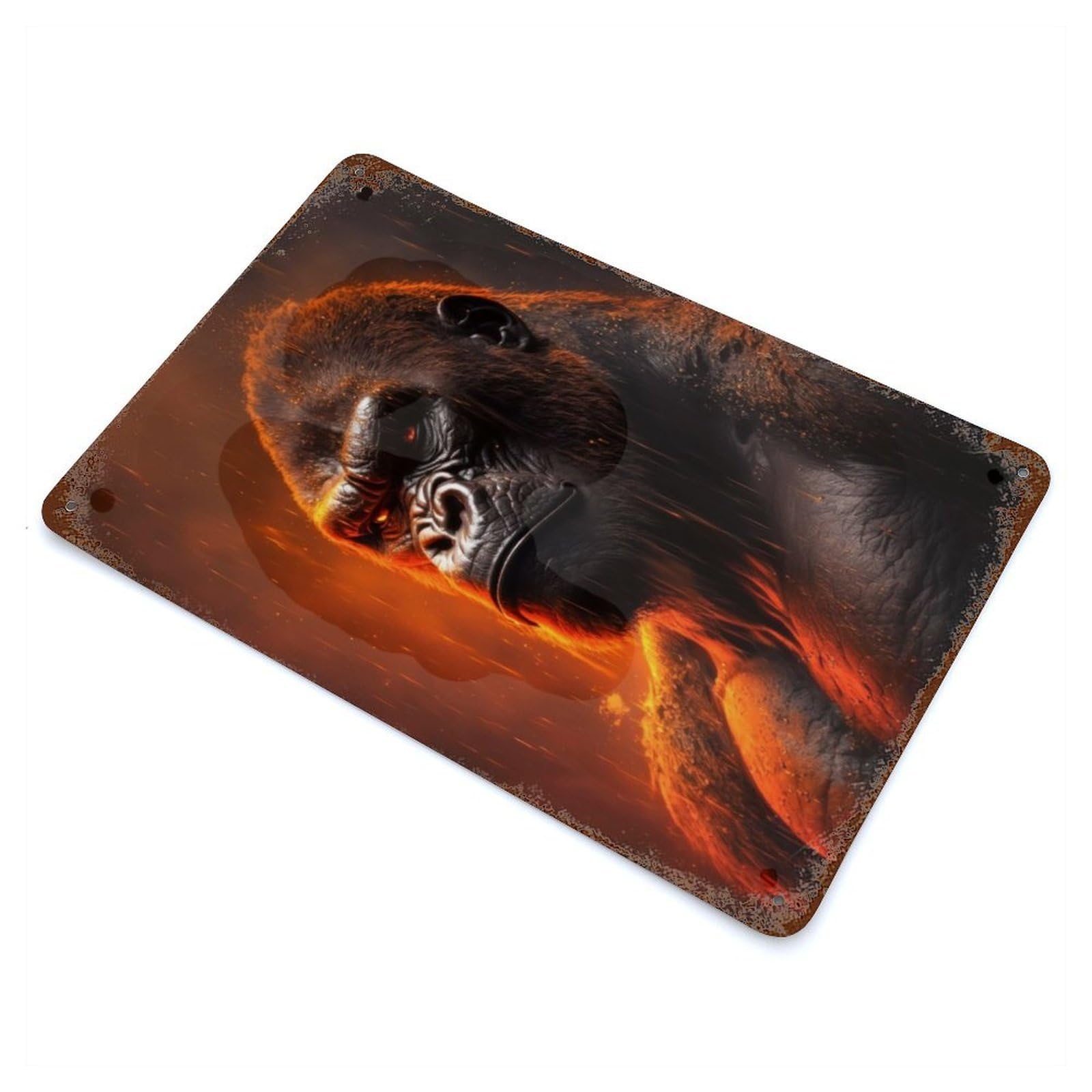 Dark Gorilla Rusty Metal Tin Sign 11.8"x7.9", for Shed, Workshop And Garage Wall Decor, Novelty Wall Decor