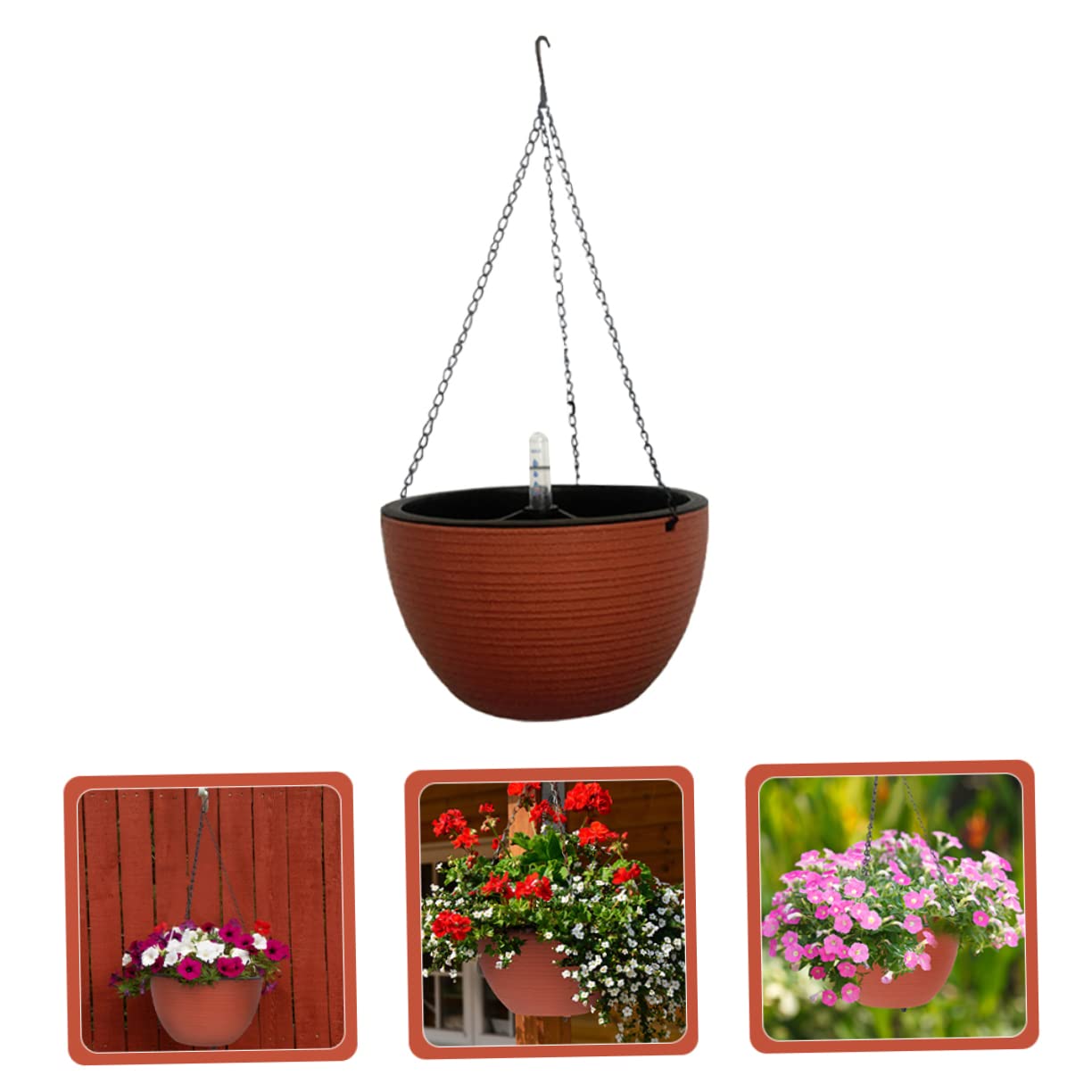 Selbstbewässernder mit Praktischem Design und Feiner Verarbeitung aus Kunststoff Pflanztopf Hängender für Blumen und Grüne Pflanzen für Garten und Balkon
