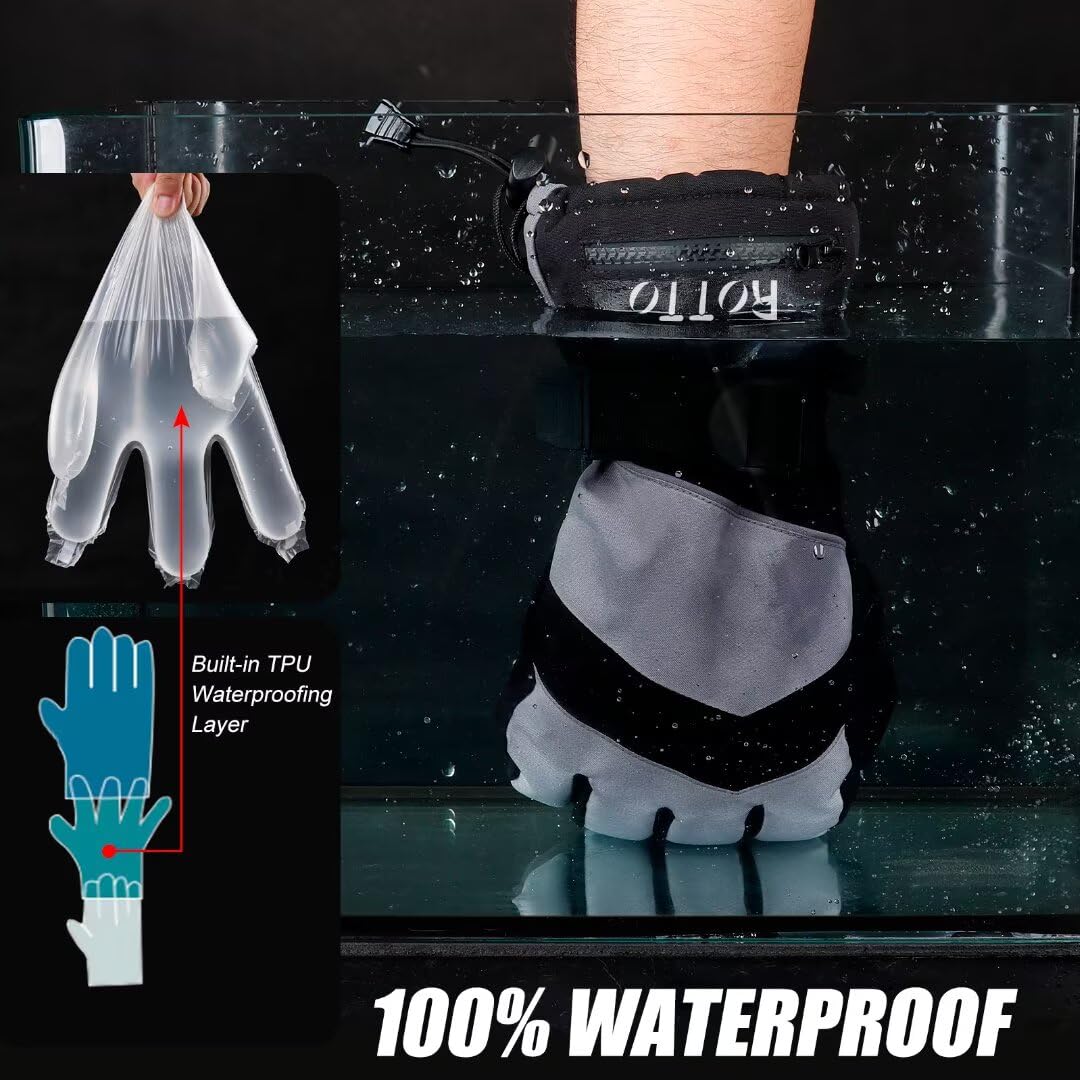 ROTTO Flying Tern Guantes Invierno Hombre Mujer Guantes de Esquí Aislantes Impermeable 3M Thinsulate para Nieve Snowboard Patinaje Deportes de Invierno