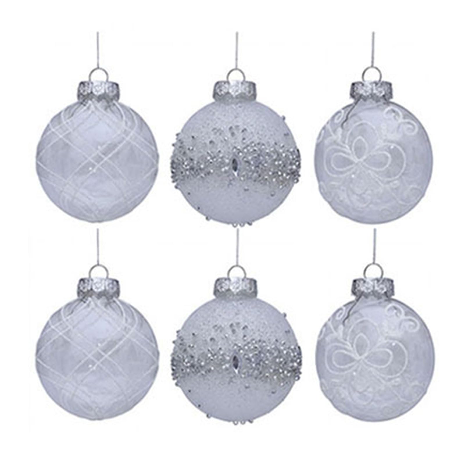 6Pcs Sparkling Christmas Ball Decorations Shatterproof Decorative Baubles Ornament for Christmas Tree Mantels Celebratory Ornamentation