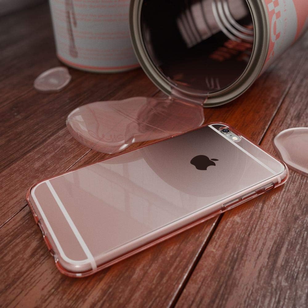 NALIA 360 Degree Case Compatible with iPhone 6 / 6S, Full Body Front & Back Soft Skin Cover, Total Protection Ultra-Thin Silicone Shock-Proof Bumper, Slim-Fit Transparent Protector Etui - Rose Gold