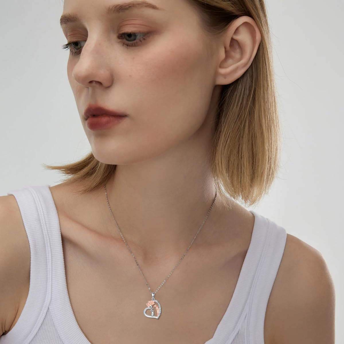 POPLYKE Elefant/Capybara/Otter Halskette für Frauen Sterling Silber Mom Halskette Muttertag Schmuck Geschenk für Frauen