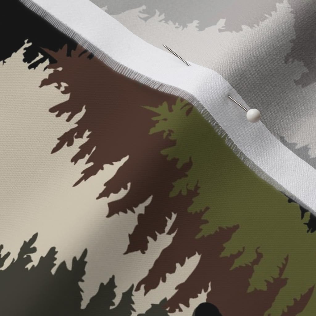 Spoonflower Fabric - Bears Camouflage Forest Bear Black Brown Woods Woodland Wilderness Printed on Organic Cotton Sateen Fabric by The Yard - Sewing Quilting Apparel Home Decor