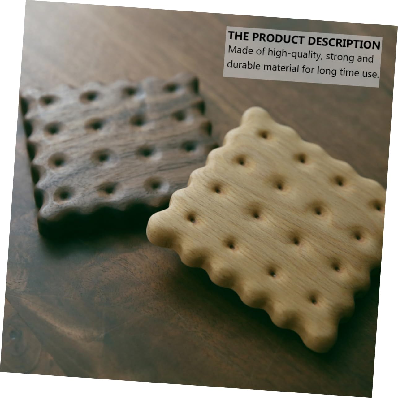 Posavasos de Forma de Galleta de Haya, 2 Piezas para Tazas