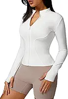 Jaqueta feminina de treino com zíper, slim fit, ioga, com bolsos, camiseta de corrida atlética, orifícios para polegar, academia