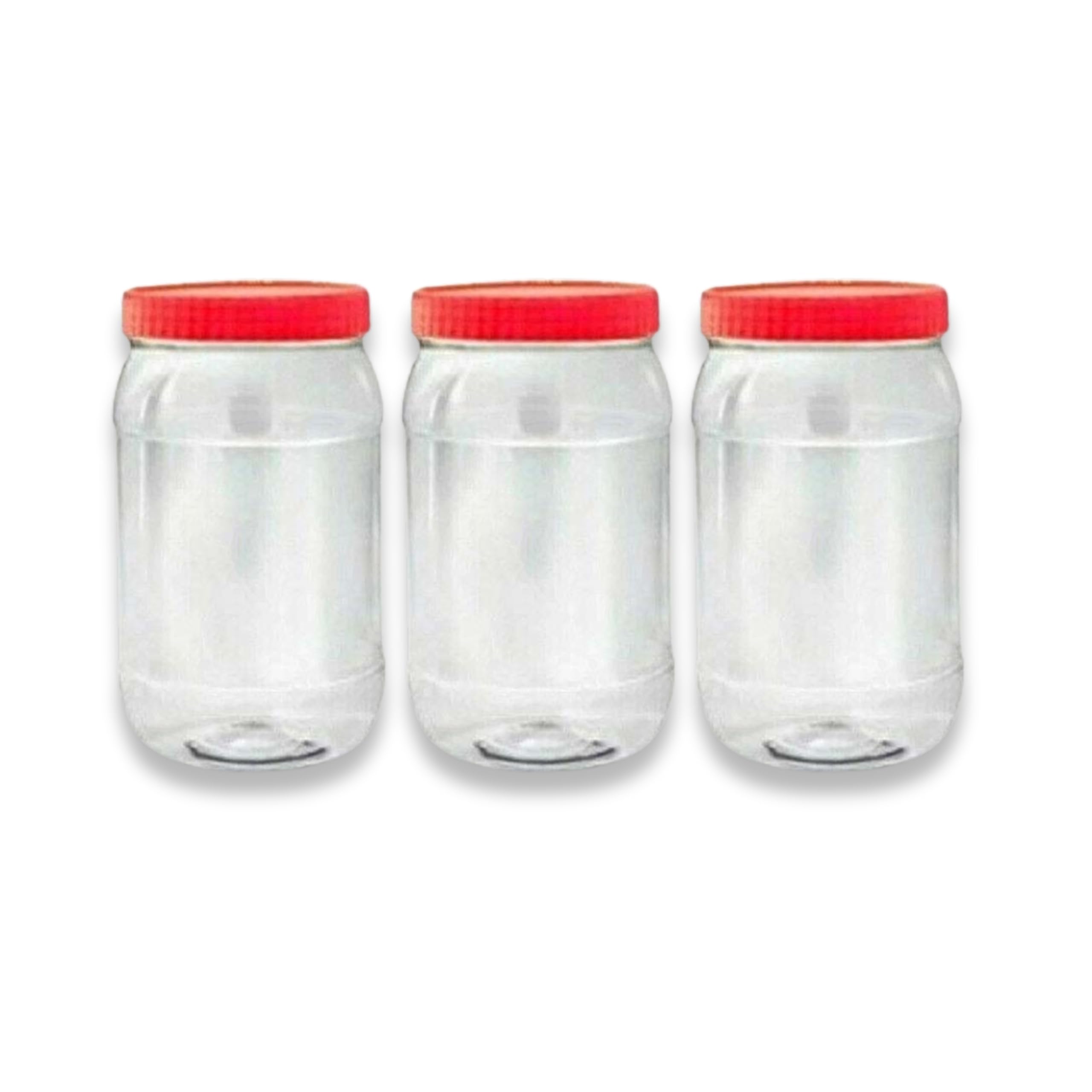 QUANTA Plastic Jars with Lids – Clear Storage Containers – Airtight, Stackable, BPA-Free Container Jar for Spices, Sweets, Crafts, Dog Treats – Reusable & Durable (3, Clear/Transparent, 1500ml)