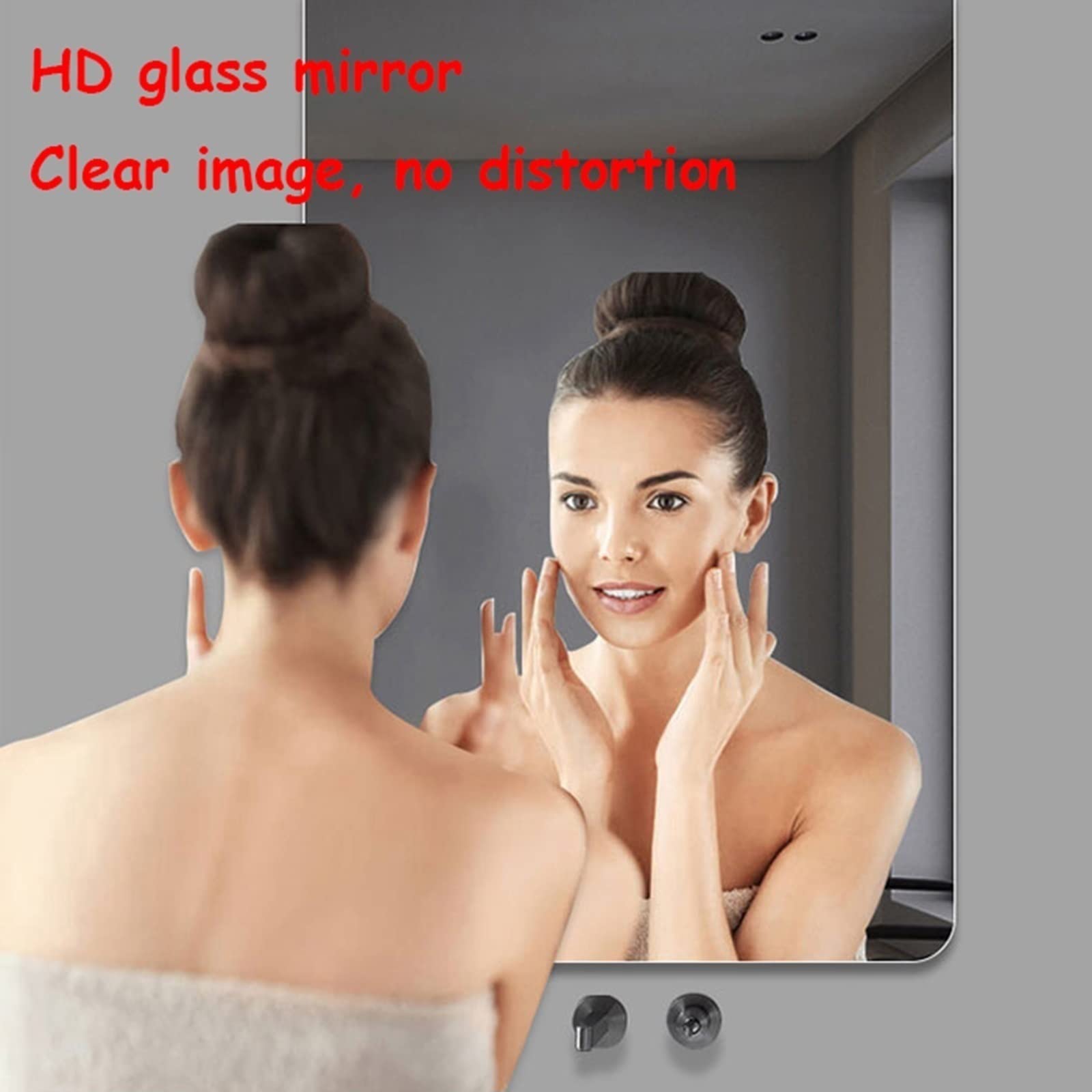 Specchio Espejo de baño grande de pared de 50 x 70 cm/60 x 80 cm, espejo de tocador asimétrico sin marco de 5 mm de grosor, espejo decorativo con diseño de nubes irregulares, HD, a prueba de expl