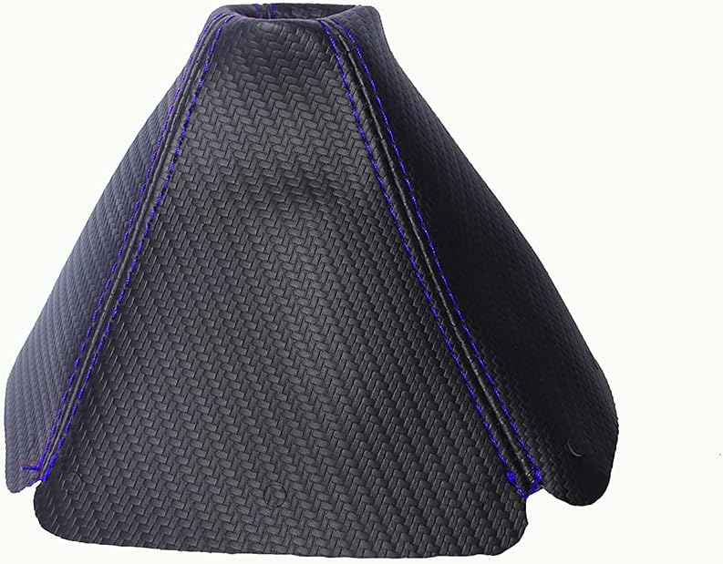 Shift Boot Compatible with Mazda MX-5 MK1 Carbon Look Vinyl Various Stitching Colour Available (Blue Stitch)
