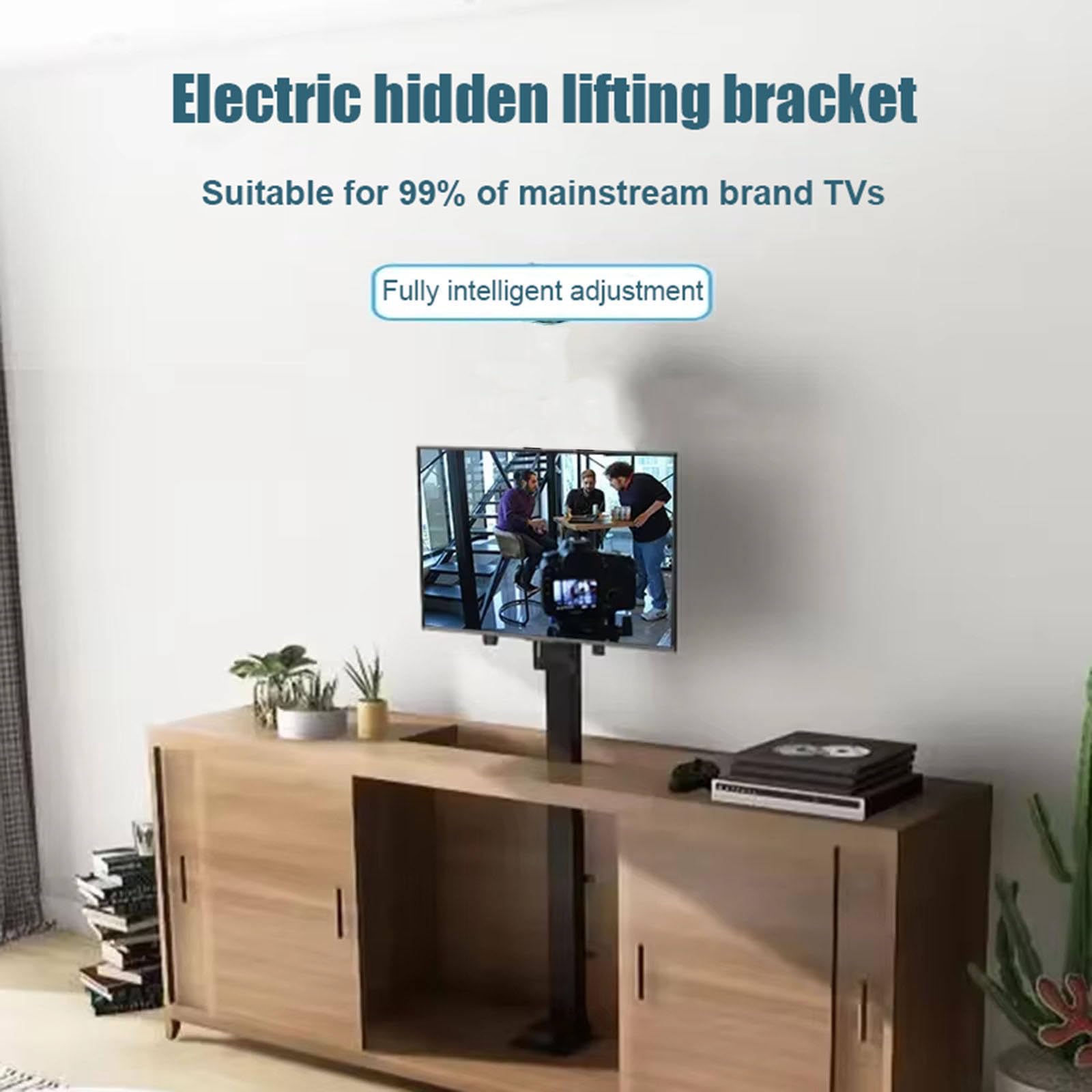 Uchwyt sufitowy do telewizora z w pełni automatycznym stojakiem podnoszącym do monitorów 32-70 cali, solidne i wszechstronne rozwiązanie instalacyjne