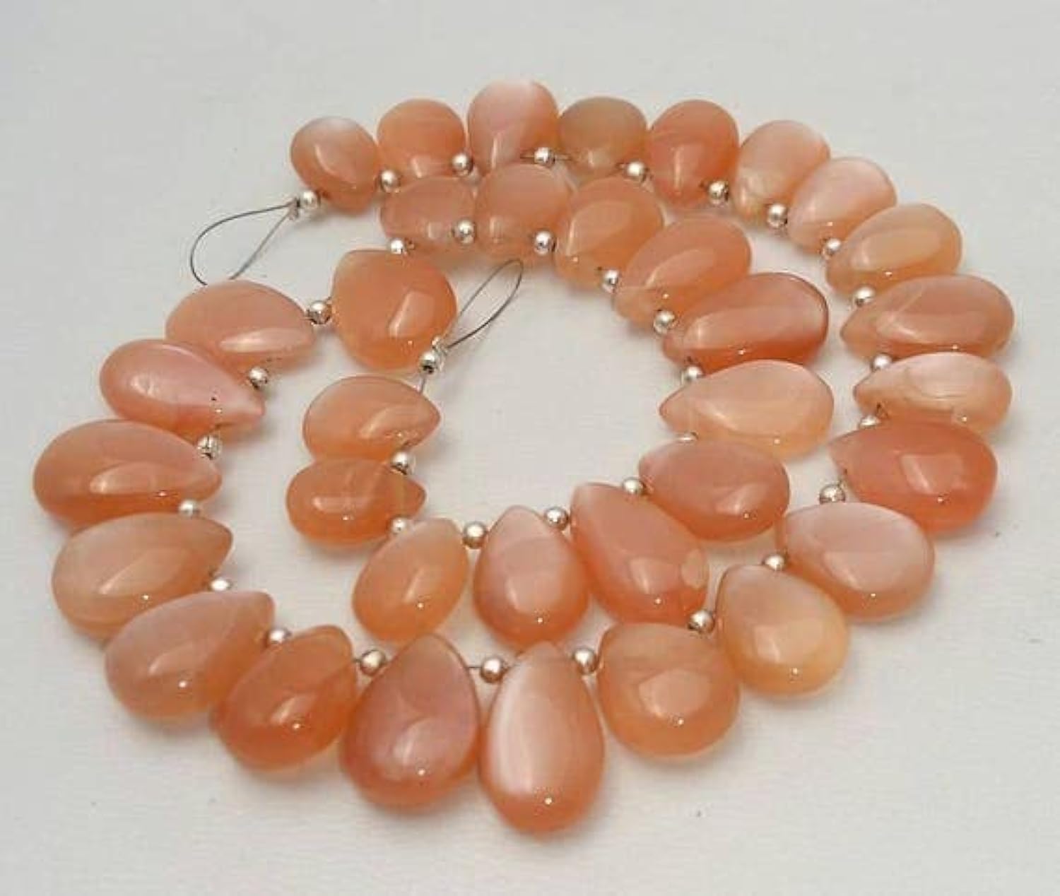 Pierre de lune pêche naturelle perles lisses en poire de haute qualité pour bijoux de luxe