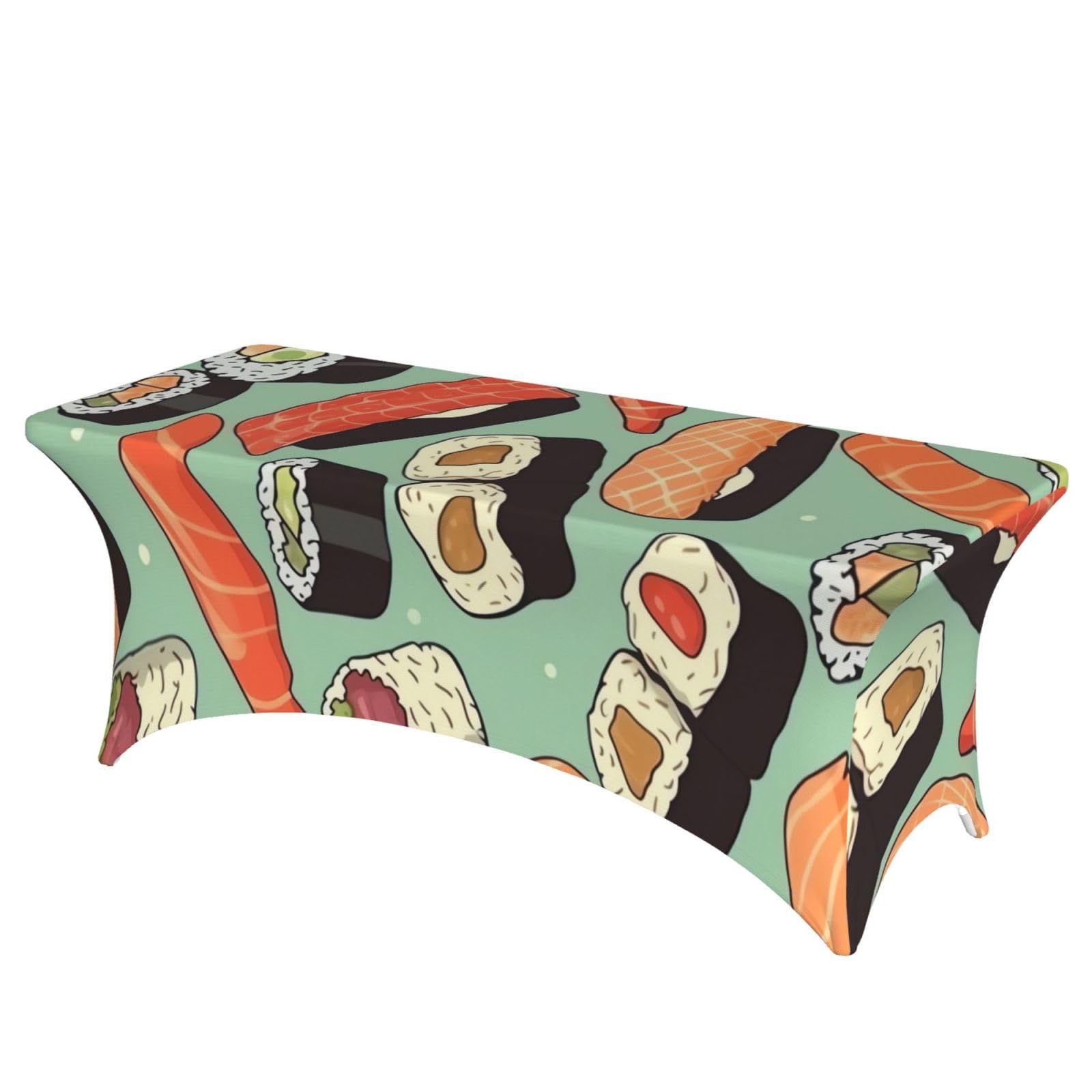Nappe à motif alimentaire sushi pour table de fête et de mariage 1,8m