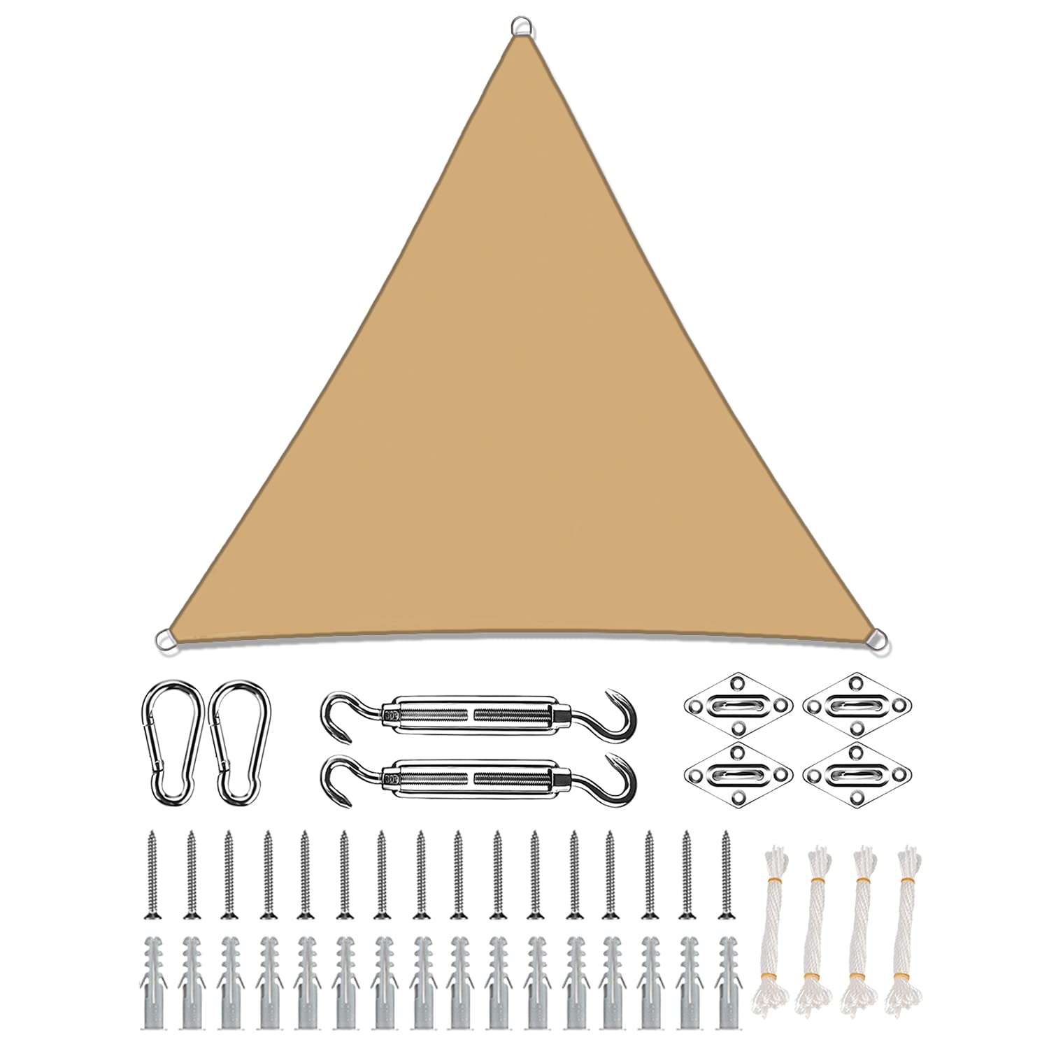 Voile d'ombrage extérieur imperméable 2,4x2,4m avec accessoires