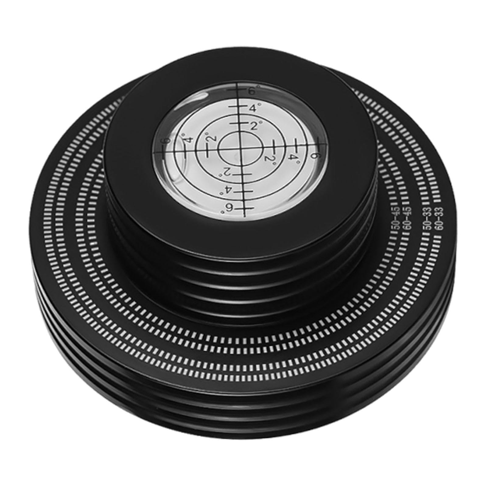 predolo Stabilizzatore di Peso per Dischi in Vinile, stabilizzatore per, Resistente, Robusto, ad Alte Prestazioni con a Bolla in Alluminio, Nero