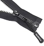 YaHoGa 2PCS 70cm #5 Separating Jacket Zippers for Sewing Coats Jacket Zipper Black Molded Plastic Zippers Bulk (28" 2pcs) - 2