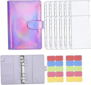 VILLCASE 1 Conjunto De Pasta De Plástico Para Livro De Orçamento Pasta De Plástico Pasta De Plástico Com Zíper Bolsos Capa De Pasta Envelopes Planejador De Caderno De Orçamento