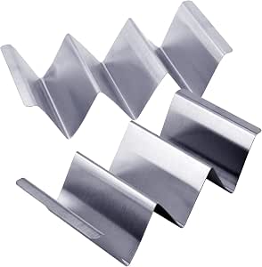 Taco holder stainless steel taco stand with handle, rack tray for 3 tacos