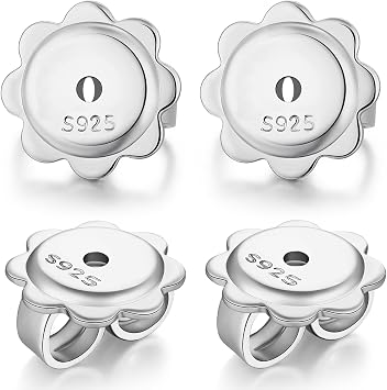 Silver Earring Backs - Replacement Locking Backs for Stud Earrings