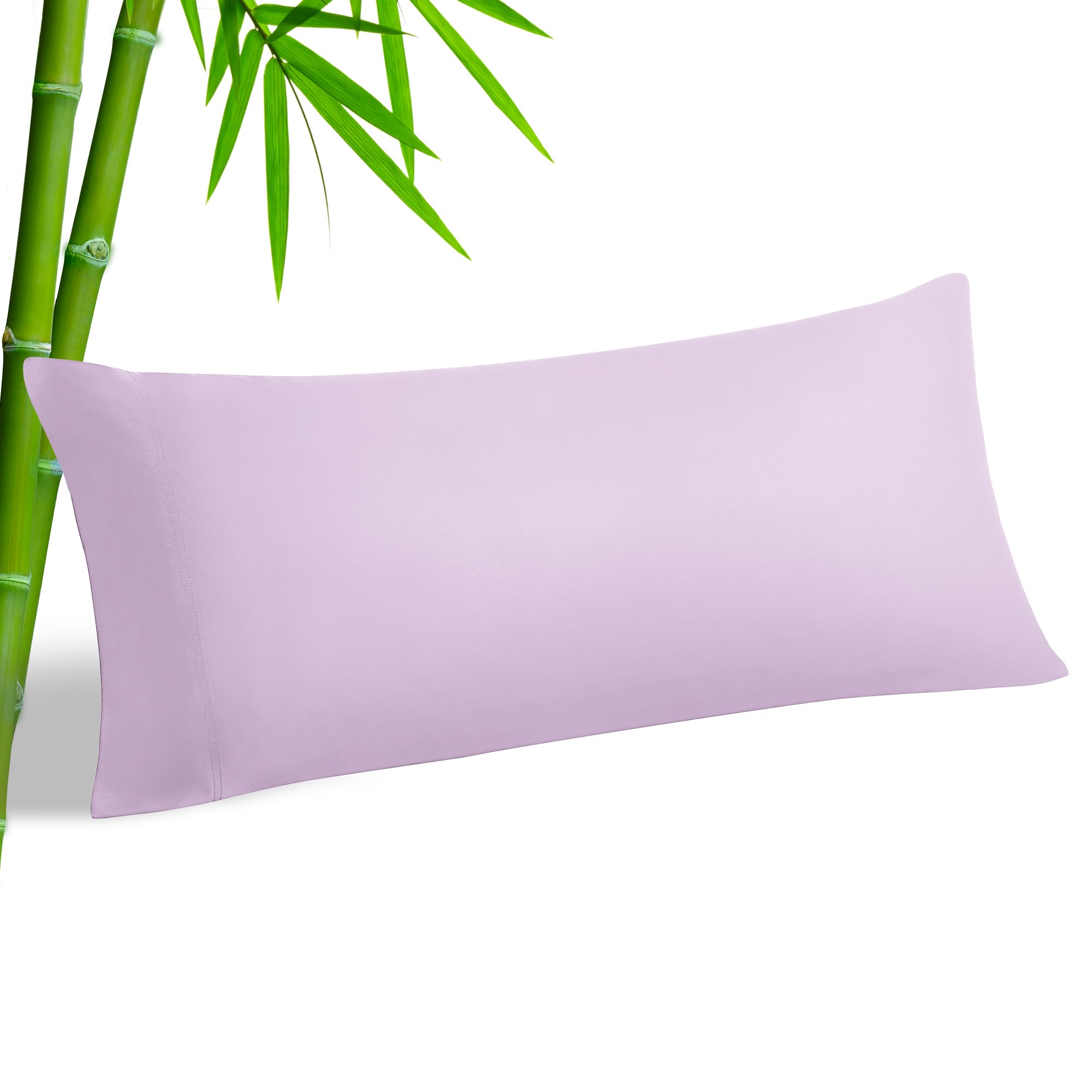 BEDELITE Body Pillow Pillowcase, Rayon from Bamboo, Light Purple, 20"x54"