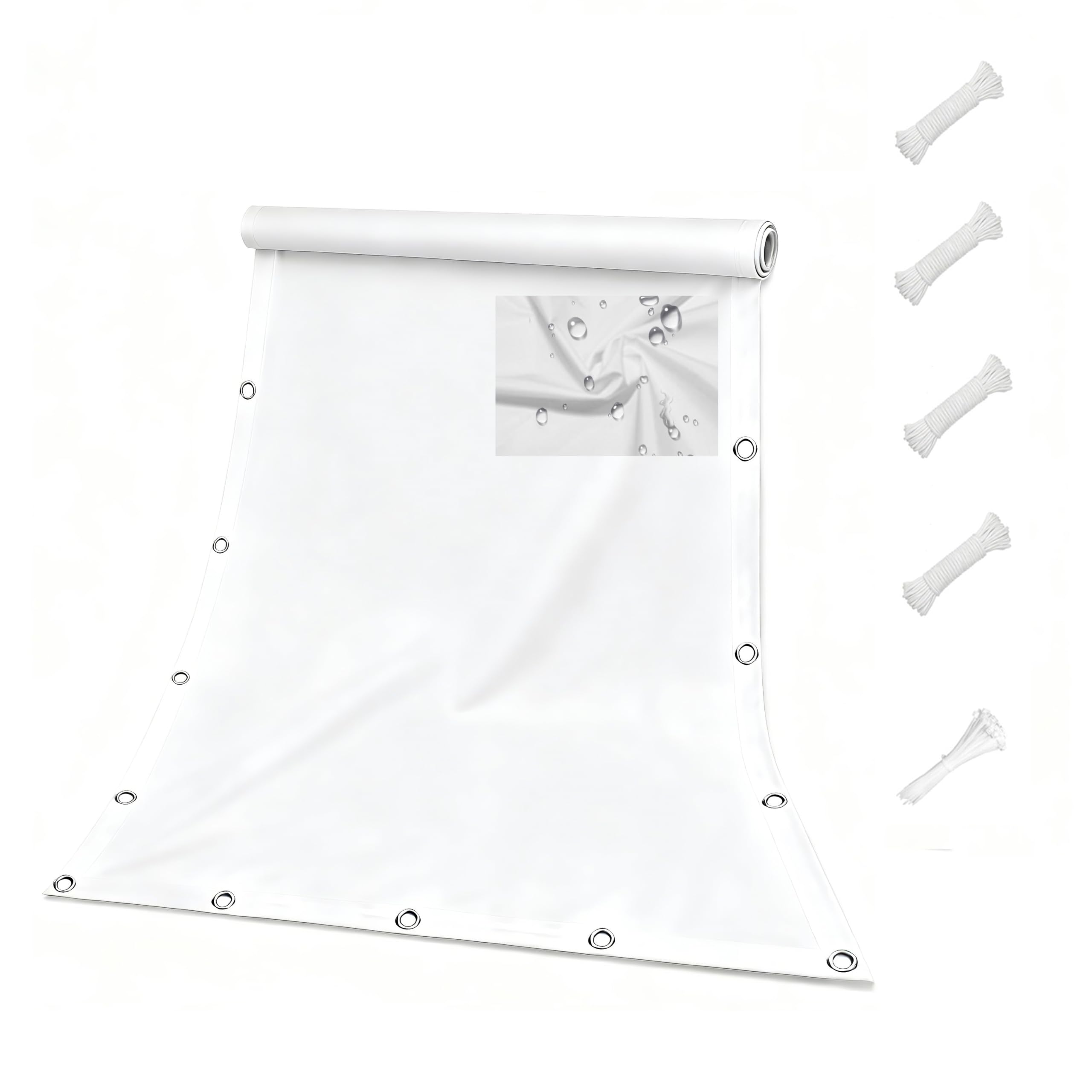 Auvent jardin blanc de 5.2x8.5M pour ombrager la terrasse en été