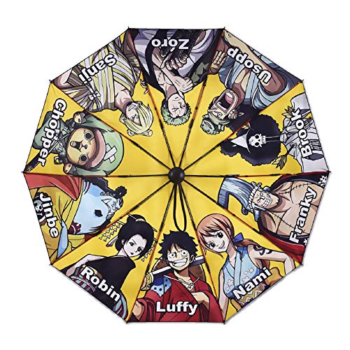 Sol & Rain One Piece (Roronoa Zoro) Imprimir Paraguas Cosplay Alrededor de Anima Mini Paraguas de Viaje, Parasol Compacto liviano portátil con 95% de protección UV para Fans de Anime P.0 Cover
