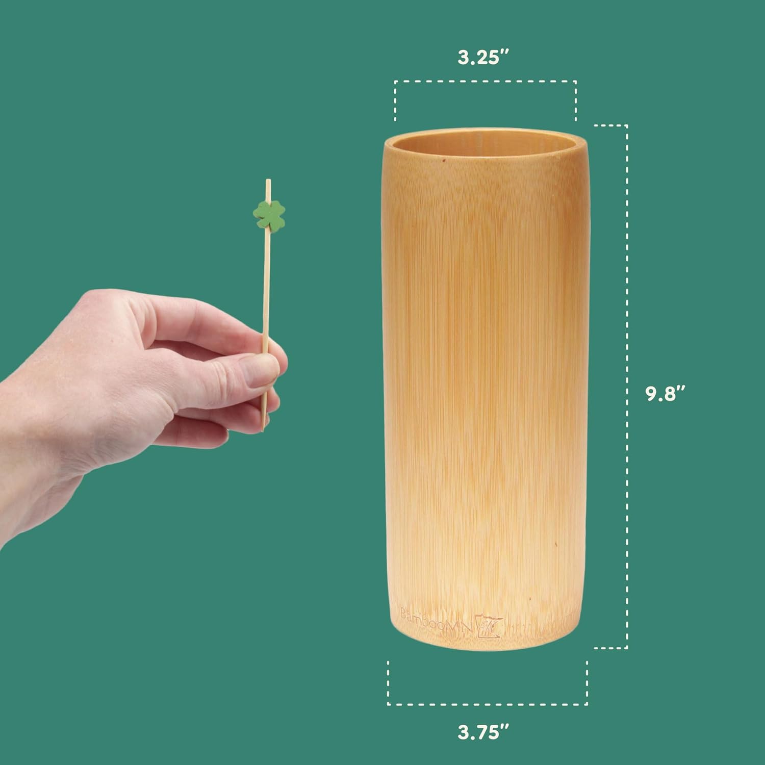 Bamboo Flower Vase/Holder - Carbonized Brown - 9.8" - 2 Units