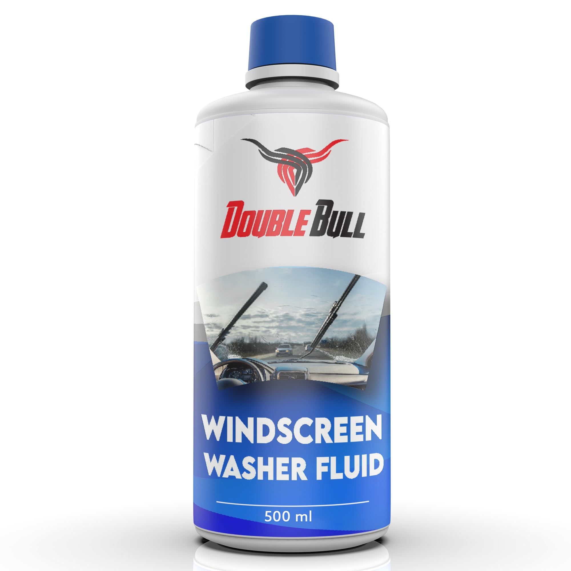 DOUBLE BULL windshield washer fluid (500 ml) – Crystal Clear Auto Glass screen Cleaner, Summer windscreen Washer for Cars, Trucks, Ideal for Daily Driving & Long Road Trips
