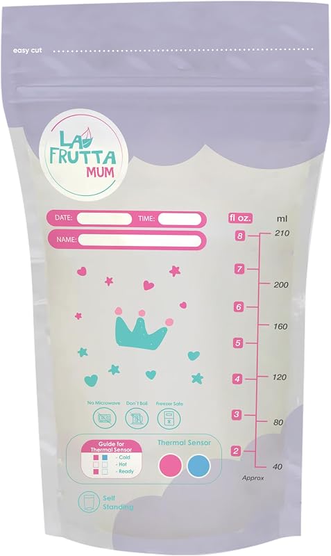 أكياس تخزين حليب الأم معقمة ومحكمة الغلق 210 ml، 25 قطعة