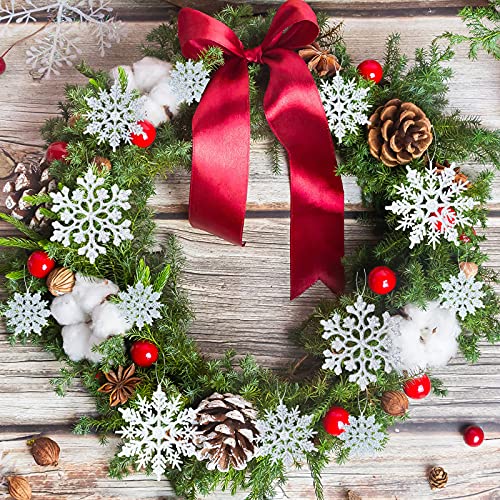 36 Pack Plastic Silver Snowflake Ornaments Christmas Winter Decorations, Hanging Snowflake Decorations For Winter Wonderland Christmas Tree #TOP5