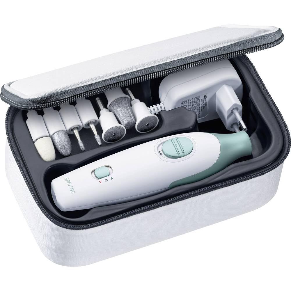 Sanitas SMA 36 - Fresa elettrica per Unghie con 7 Accessori Professionali per Manicure e Pedicure in zaffiro e feltro, Velocità a regolazione continua (3800 - 4600 giri/min)