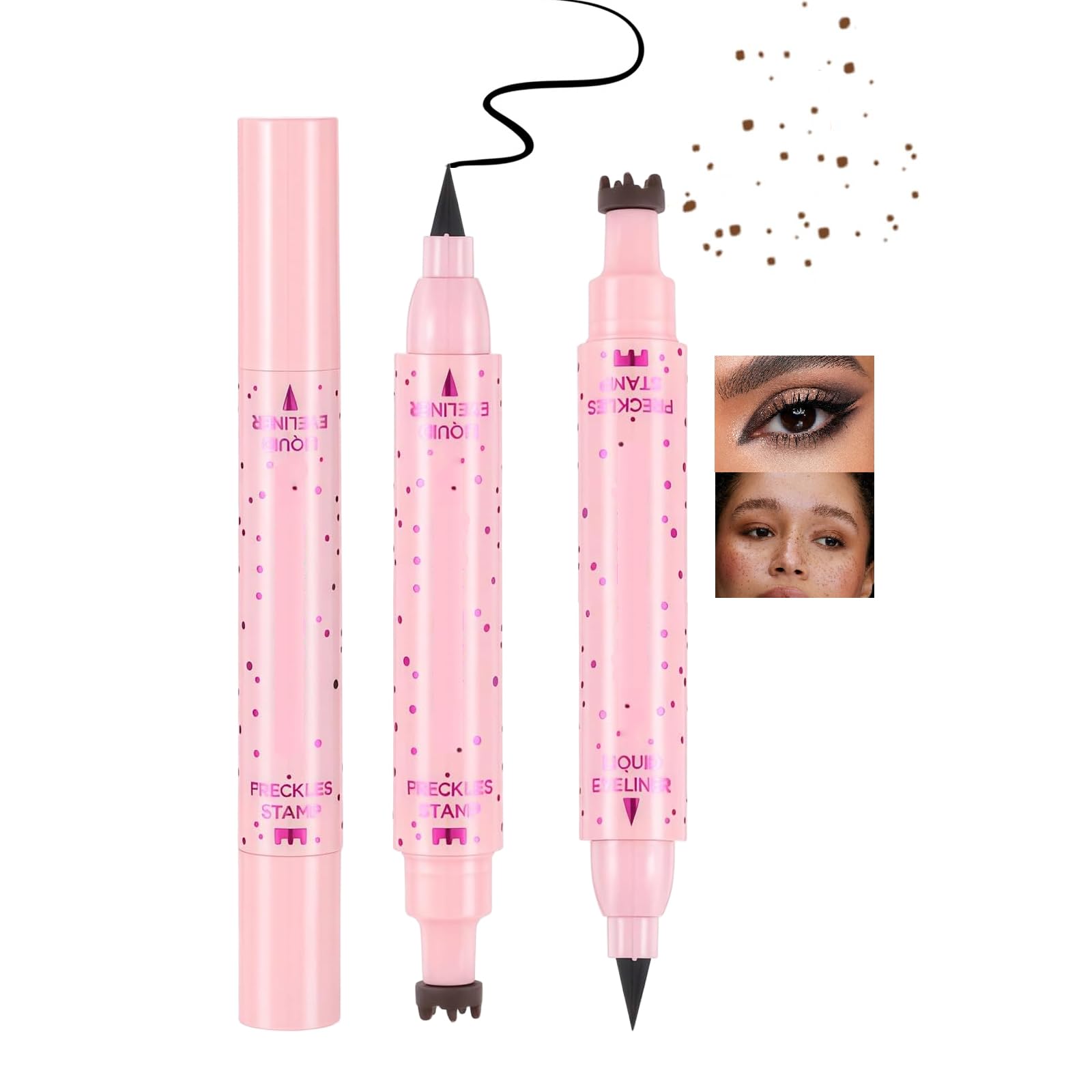 Medium Brown 2-in-1 Freckle Stamp & Liquid Eyeliner Pen