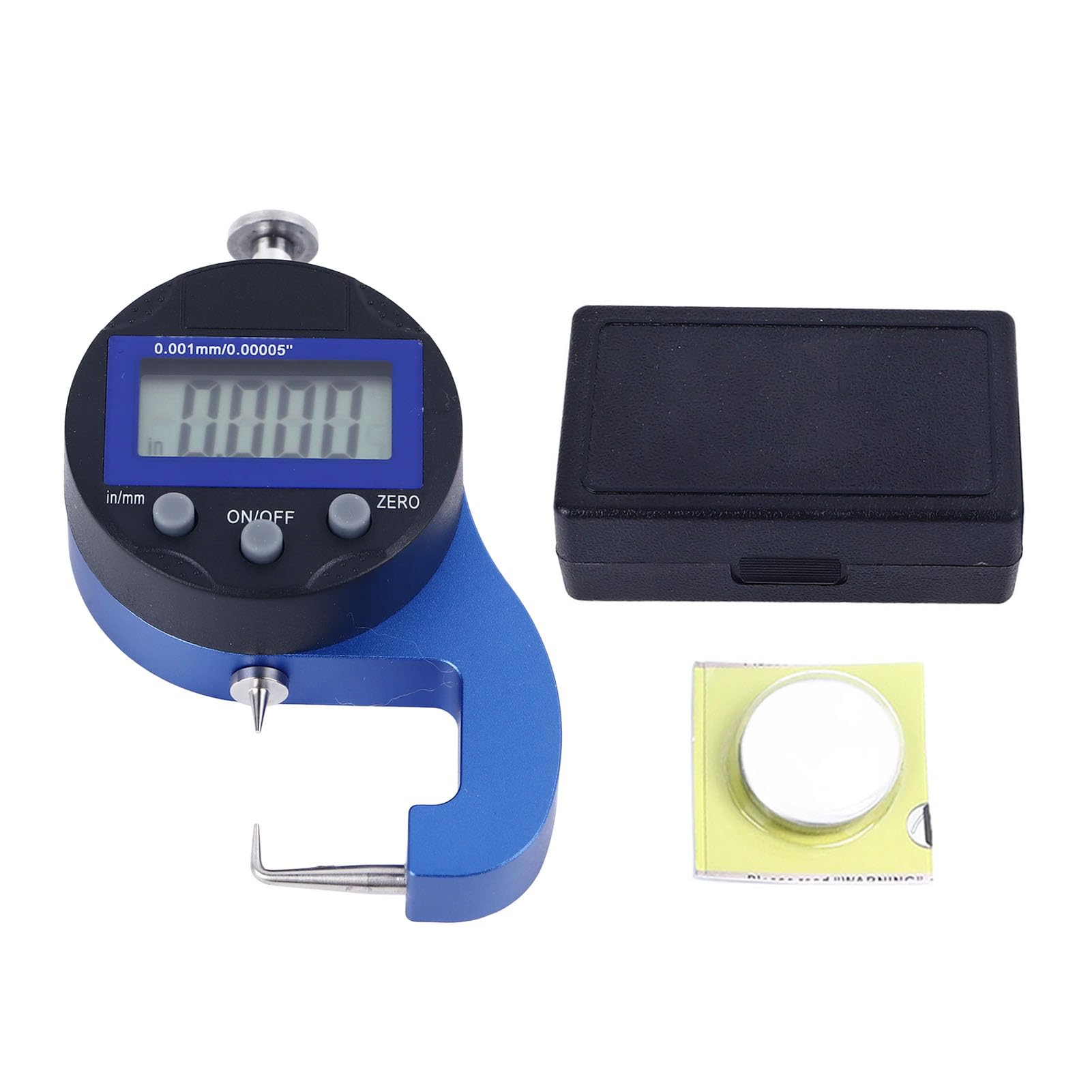 Misuratore di spessore digitale ad alta precisione 0,01 mm 0,0005 pollici Micro misuratore di spessore elettronico per uso industriale in laboratorio Lega di alluminio Dimensioni