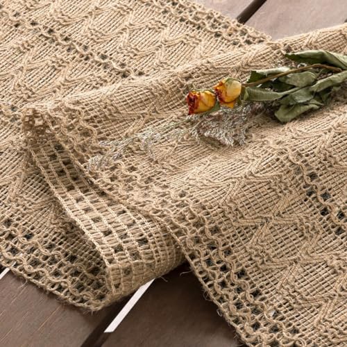Dremisland Boho Table Runner Macrame Farmhouse 72 Inch Burlap Jute Bamboo Coffee Table Runner Rustic Table Cover Dresser Scarf for Dining Kitchen Table Centerpiece Decor - Image 6