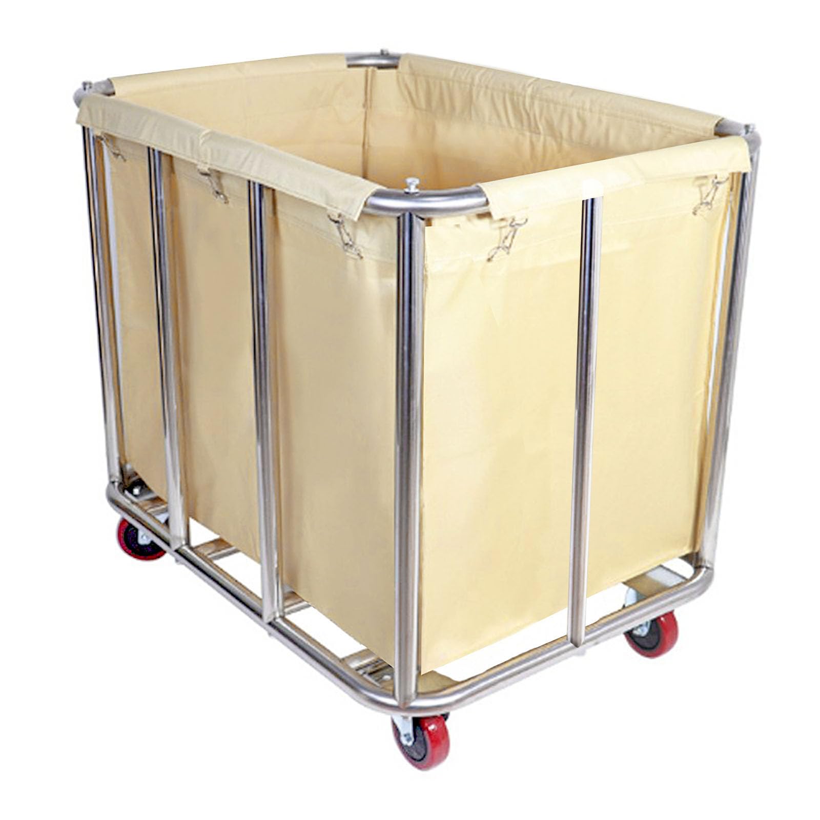 Laundry Cart for Commercial/Home,12 Bushels Heavy Duty Large Stainless Steel Rolling Laundry Basket with Wheels，for Laundry/Toys/Sundries Organizer and Storage,286LBS Load