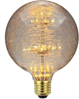 Vintage Led Bulb Big Globe Edison Style G125 Starry Led Bulb 3W 2200Kelvin Warmth Glow Decorative Moon Light Bulb