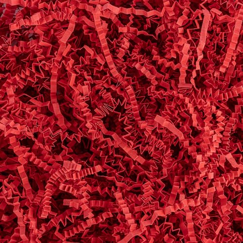 Sukh Red Crinkle Paper Filler - Shredded Paper Gift Basket & Box Wrap