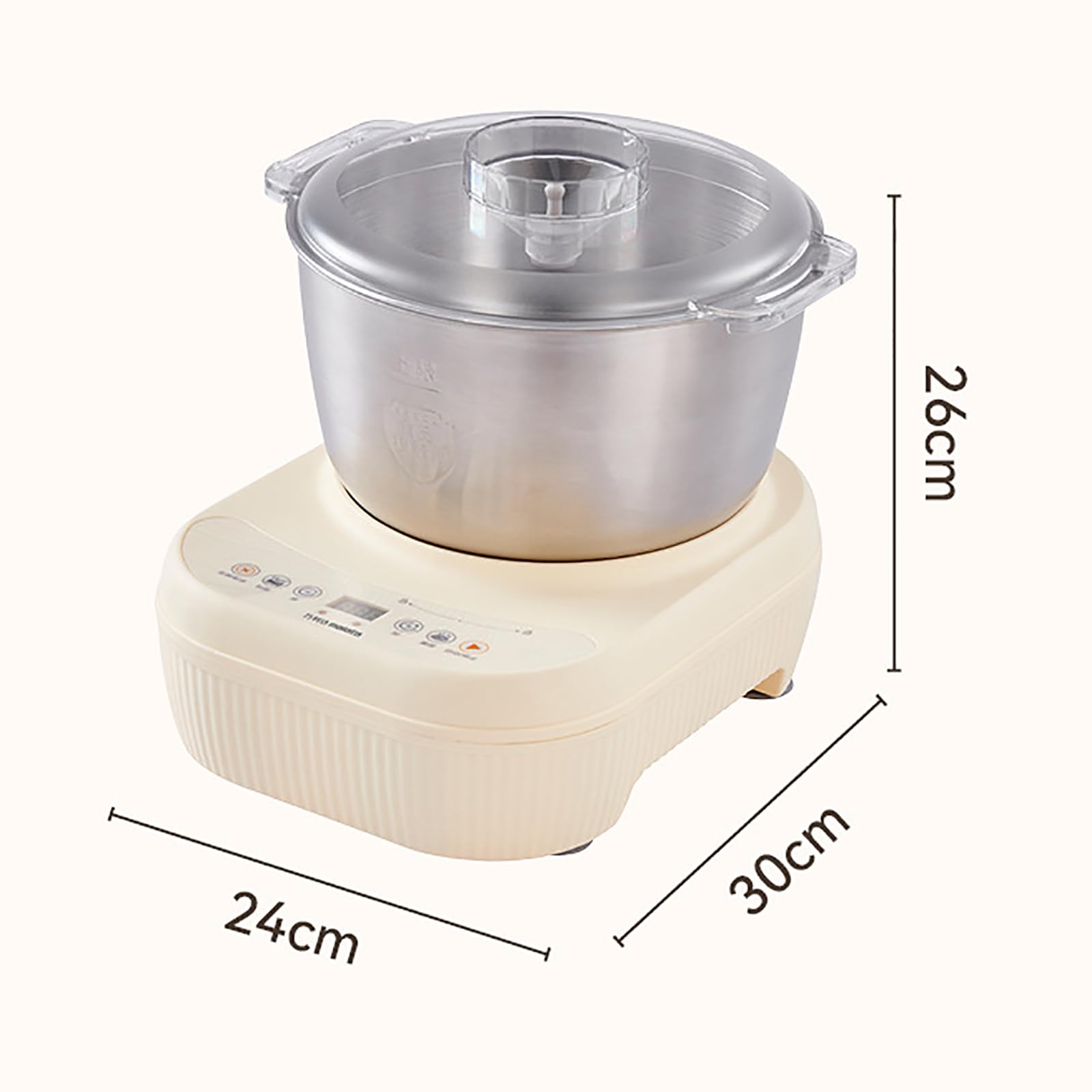 Mikser do ciasta (5 l/7 l), misa ze stali nierdzewnej, elektryczny mikser kuchenny, automatyczne wyrabianie ciasta, przyssawki + małe okienko, do pieczenia,5L