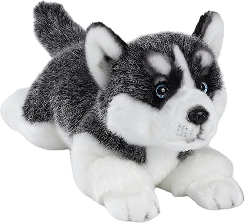CU-MATE Juguetes de peluche para perros Husky siberianos de 16 pulgadas, simulación realista y realista, juguete de peluche hecho a mano, regalo