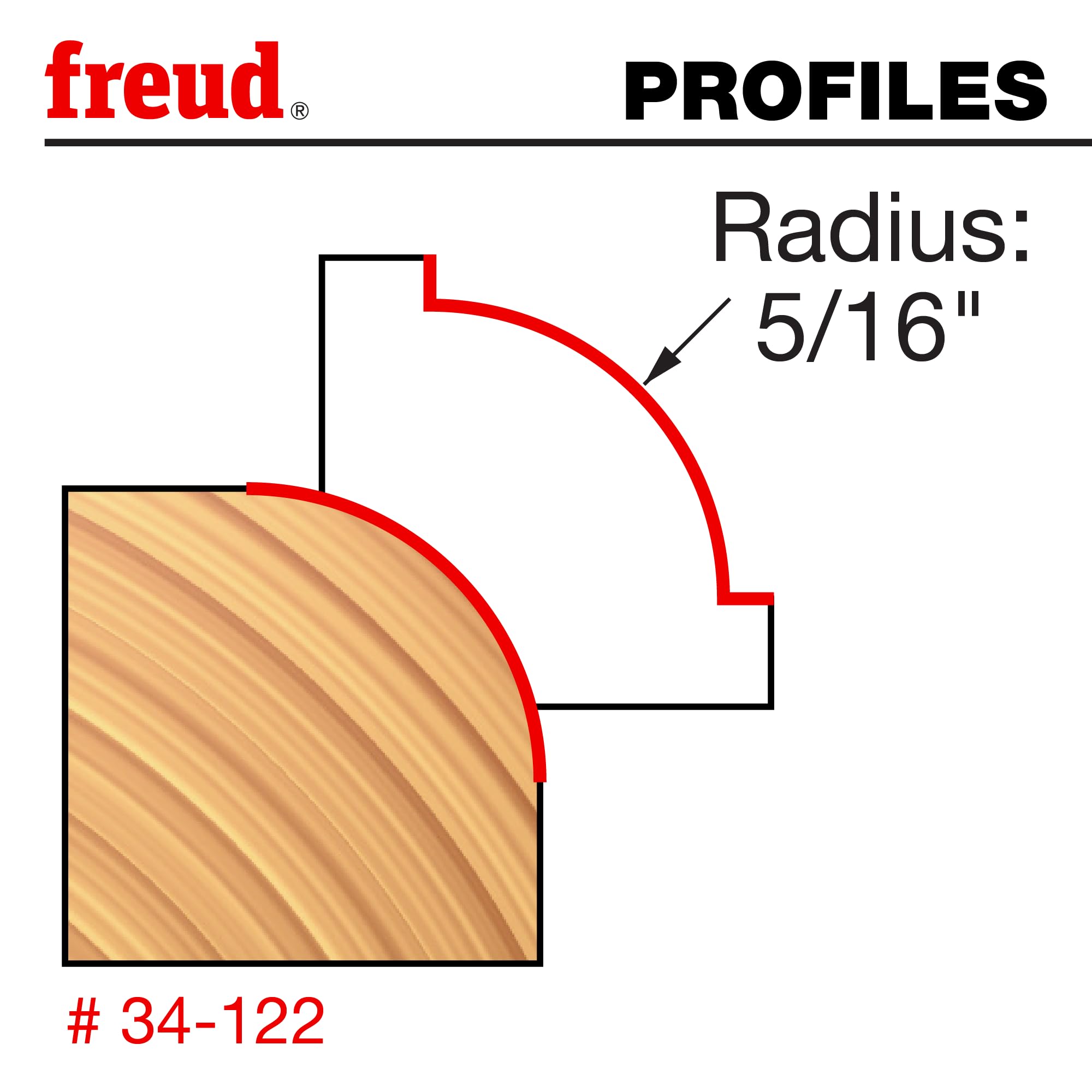 Freud 34-122: Frez zaokrąglający o promieniu 7,94 mm z trzonem 12,7 mm