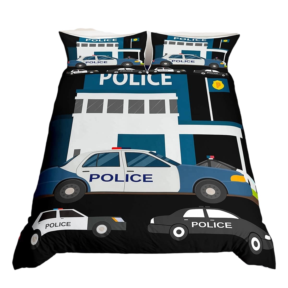 Homemissing Politieauto dekbedovertrek set eenpersoonsmaat politieagent