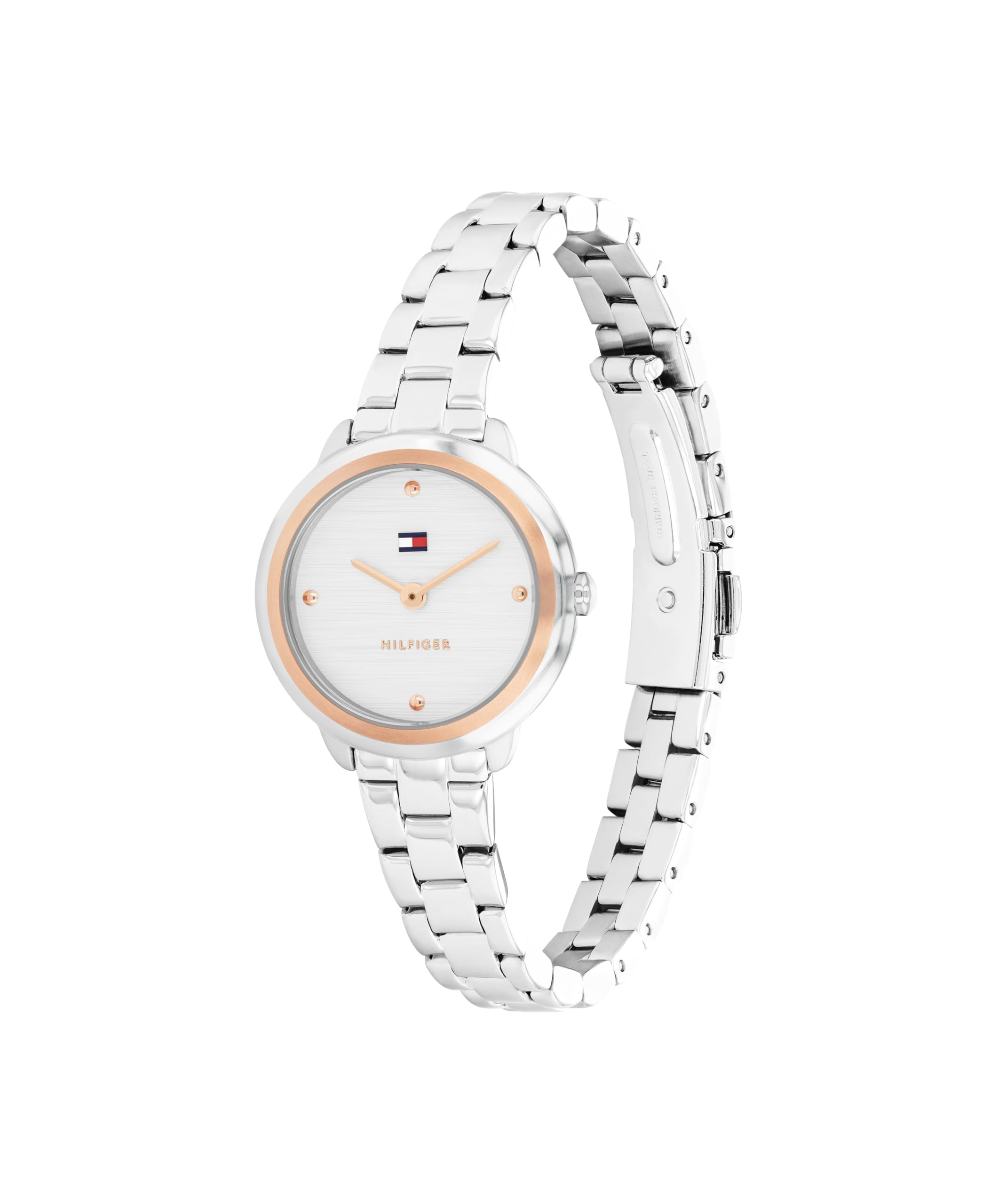 Tommy Hilfiger Reloj analógico Mujer con Brazalete Tono Oro Amarillo