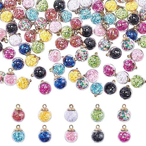 Aflytep 100 piezas de bola de cristal colgante colgantes 10 colores estrella pendientes colgantes para collar de pulsera