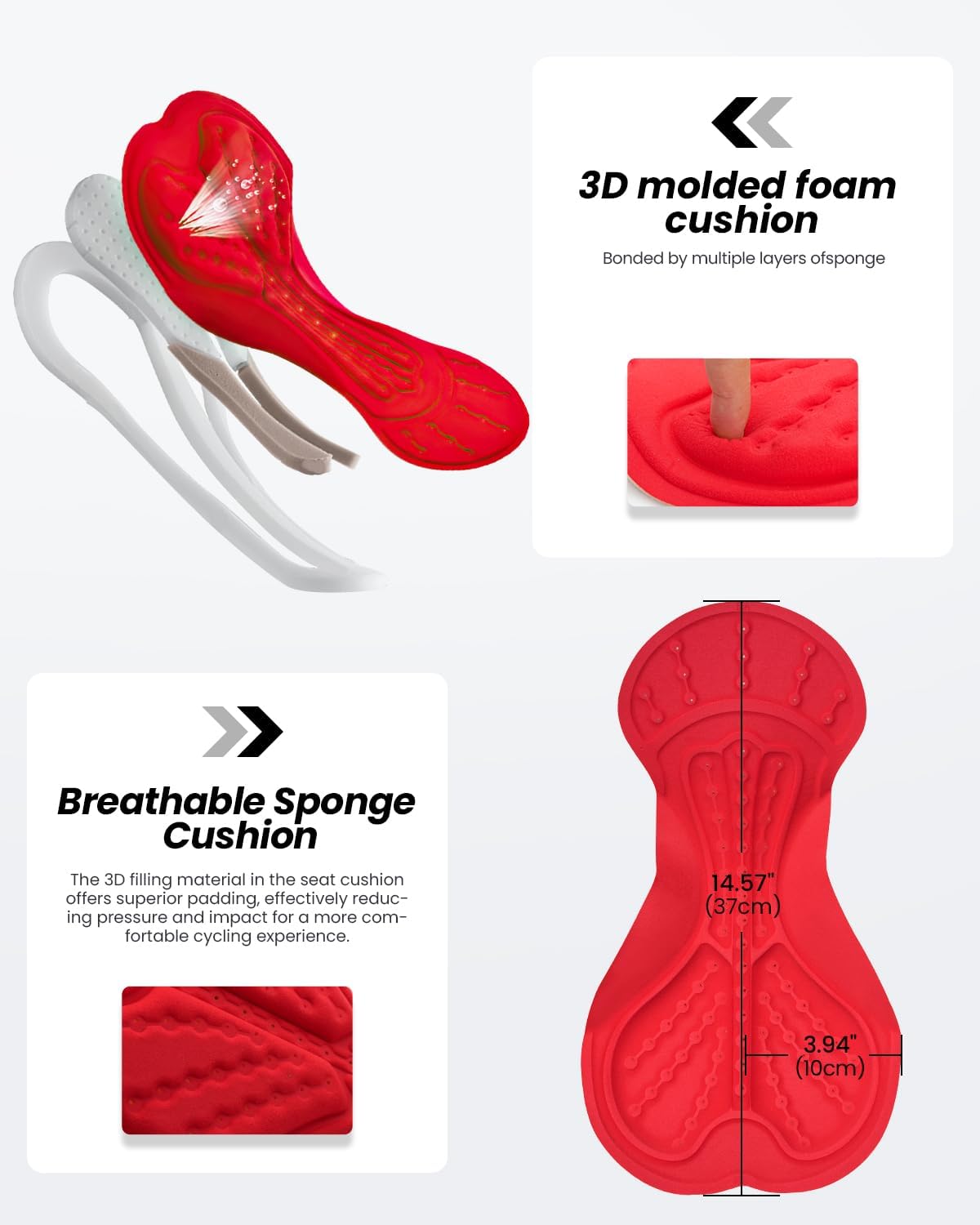 Sportneer Bike Shorts for Men - 3D Padded Lightweight MTB Fit Riding Biking Bicycle Biker Shorts with Zipper Pockets - Image 3