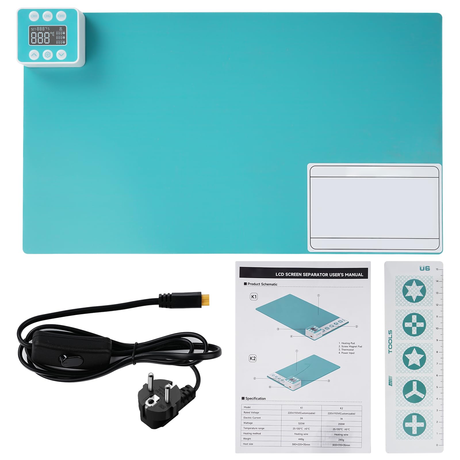 Almohadilla térmica para pantalla LCD, herramienta de desmontaje para reparación y desmontaje de pantallas de tabletas móviles y portátiles