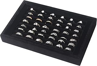 Pangkeep Ring Holder Display Tray Jewelry Organizer Stands for Selling Rings Earrings Show (Black)