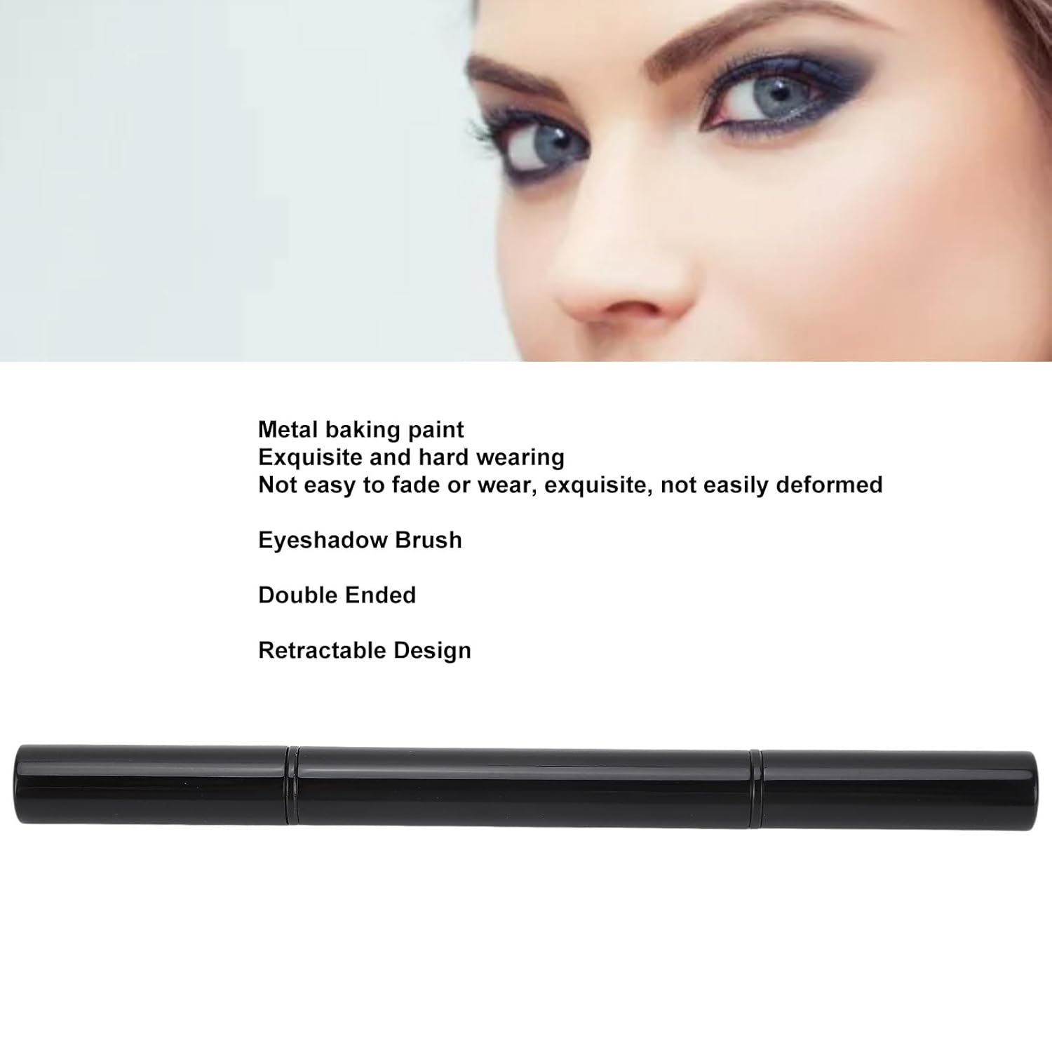 Dual Eyeshadow Brush, Retractable Eye Makeup Brushes, Portable Double Ended Eye Makeup Brush with Double End Design, Eye Enhancing Makeup Brush for Outdoor Travel - Image 5