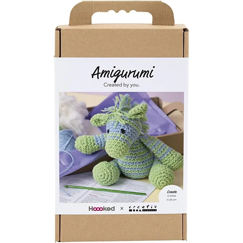 Paquete de ganchillo amigurumi zebra azul claro con instrucciones claras para evitar fallos 2