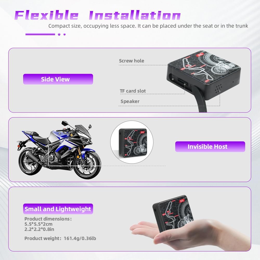 VSYSTO Motorcycle Dash Camera, 5G WiFi High-Speed Video Download, Parking Monitoring, Error Vibration Reminder, Waterproof Starlight Night Vision HD 1080P Front and Rear Camera (Q3LPRO)