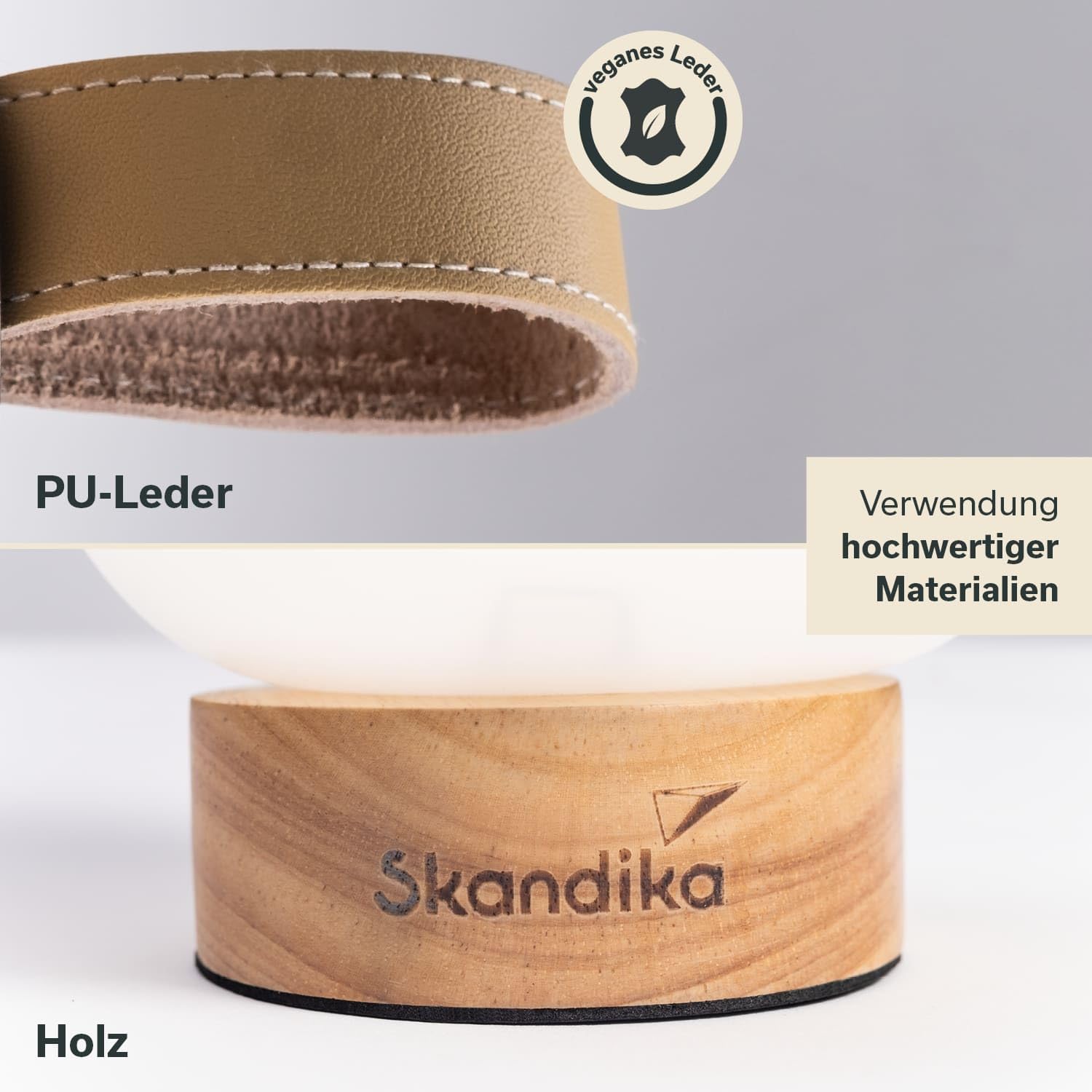 Skandika Campinglampe Gnista | wiederaufladbare LED Lampe, 180 - 210 Lumen, mit USB Typ C Ladekabel, 2000 mAh, 3 Lichtfarben, stufenlos dimmbar, zum Aufhängen | Laterne für Camping, Outdoor, Wandern