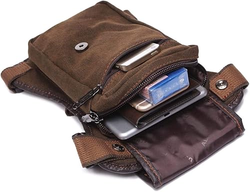 Miniatura 3 de Riñonera de lona para exteriores, para hombres, mujeres, motocicleta, bicicleta, ciclismo, múltiples bolsillos, para la cintura, cangurera, viajes,